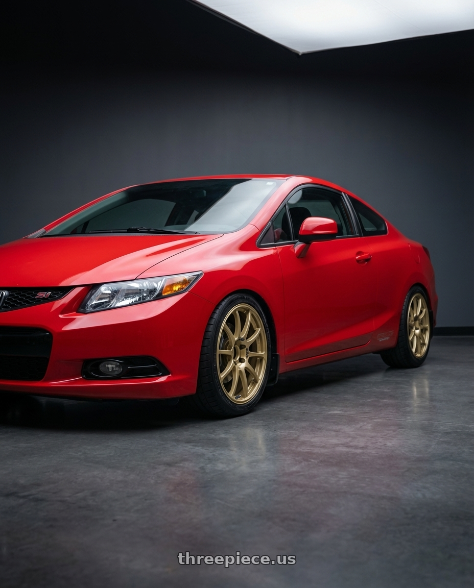 2011 Honda Civic Si with Advan RCIII 5x114.3 17x7+45 Gold wheels