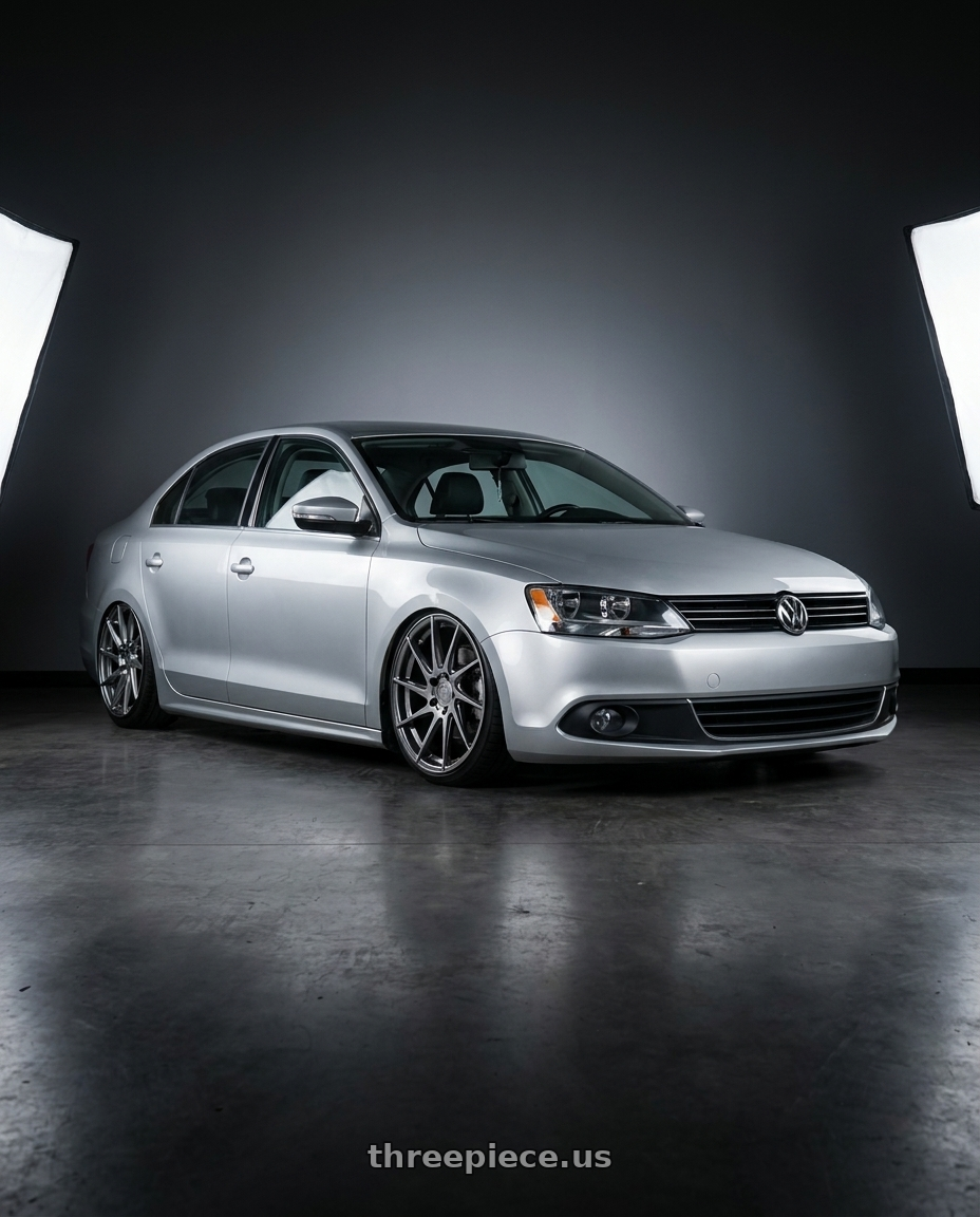 2016 Volkswagen Jetta GLI MK6 with Aodhan AH09 5x112 18x9.5 +35 Hyper Black wheels