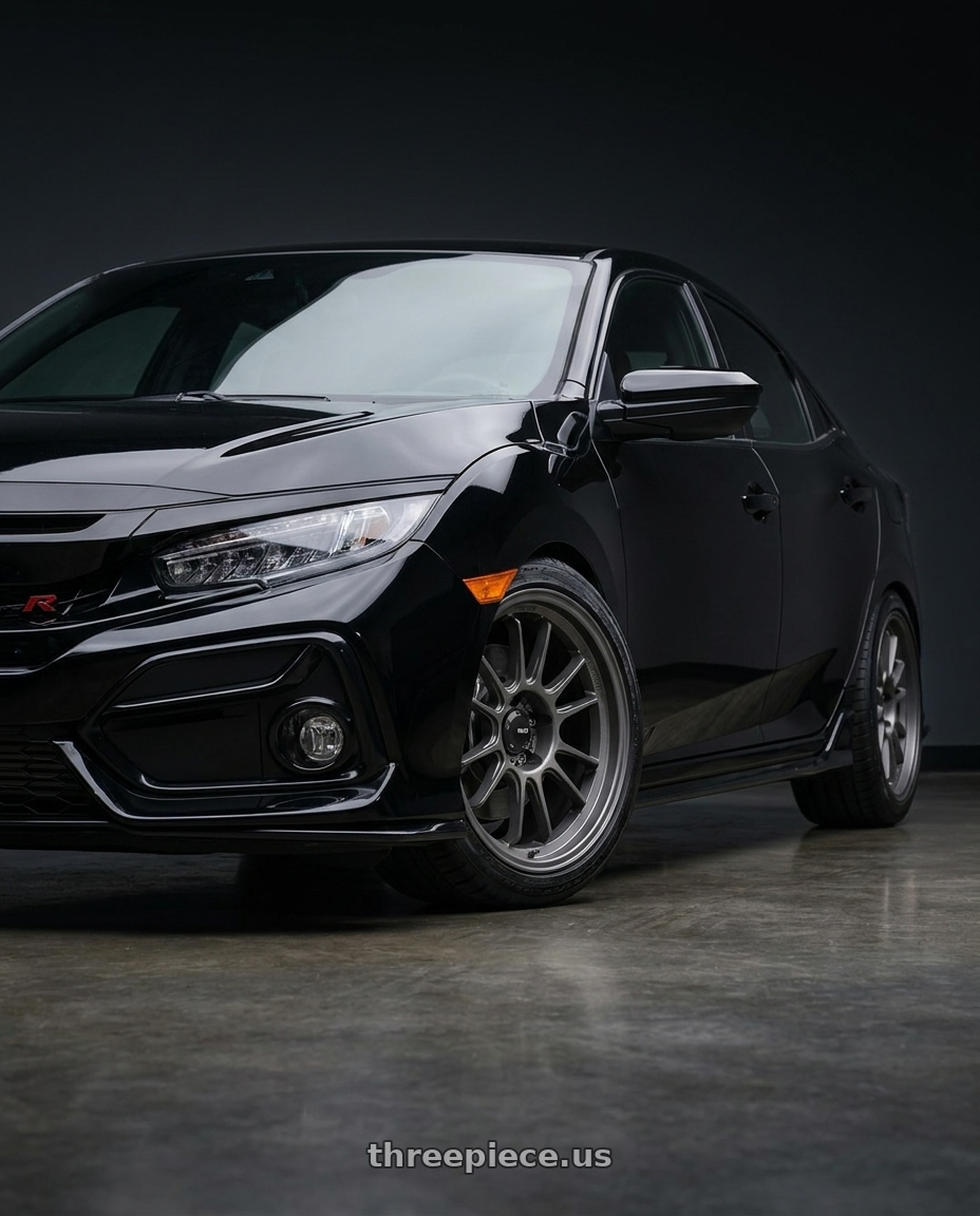 2021 Honda Civic Type R with Konig Hypergram 5x120 18x8.5+35 Matte Grey wheels