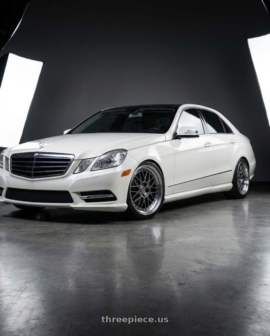 2010 Mercedes Benz E350 with Aodhan AH02 5x112 19x8.5 +32 Hyper Black w/ Machined Lip wheels