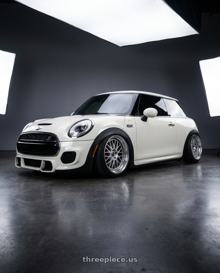2017 mini cooper with Work Vs-Xx 5x112 18x7.5+40 R Disk Light Grey Silver wheels