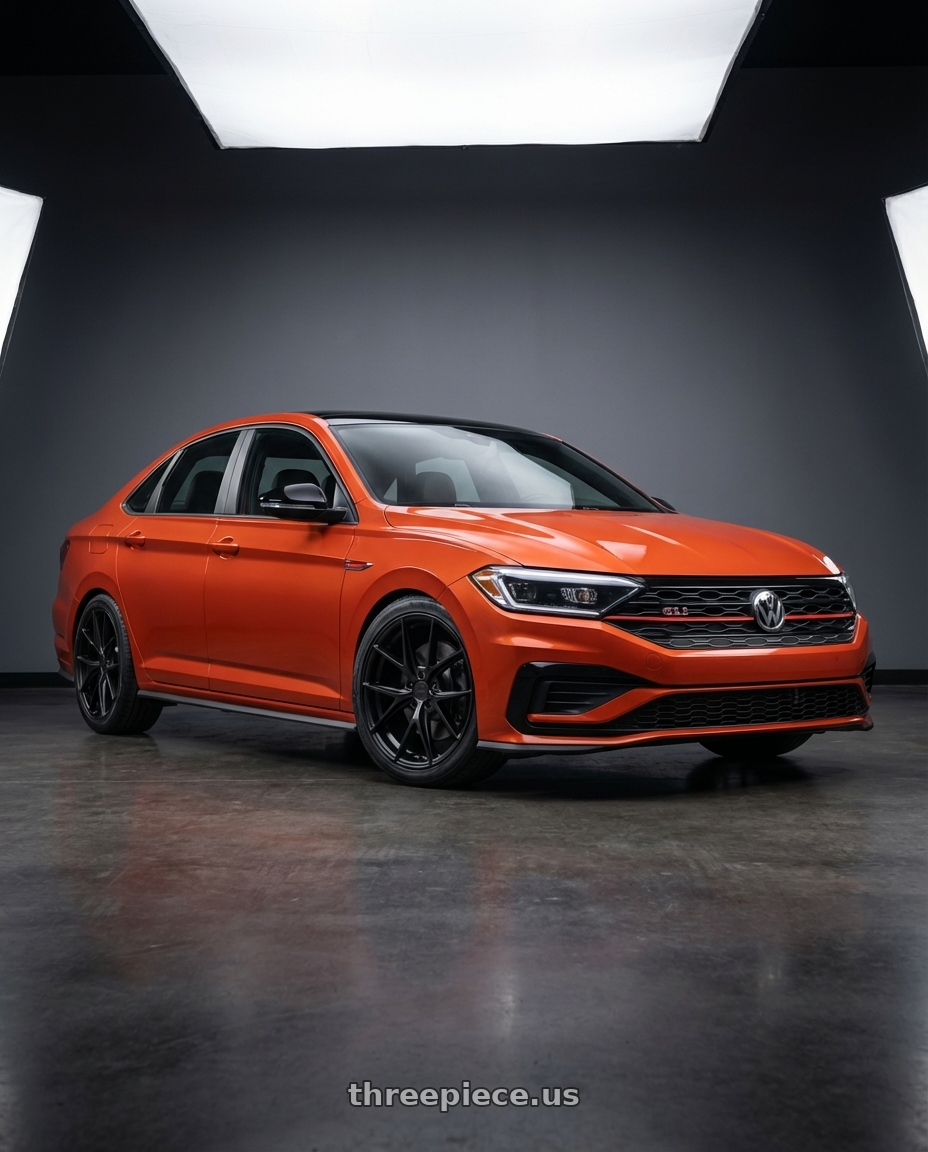 2023 Volkswagen Jetta GLI MK7 with Niche 1PC M117 MISANO 5X112 18X8 +30 MATTE BLACK wheels