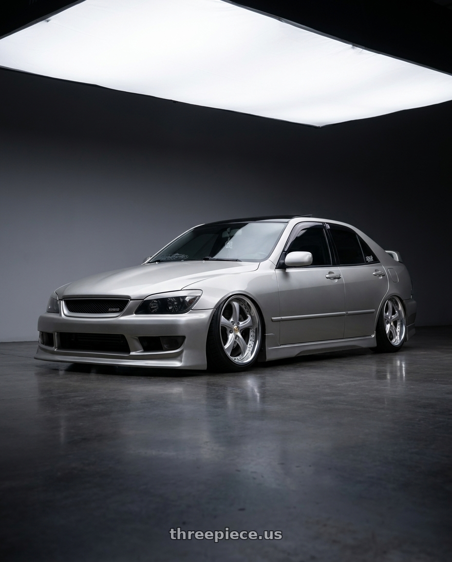 2002 Lexus Is300 with Work Wheels VS-KF 5x114.3 18x9.5+15 Light Grey Silver O Disk FULL REVERSE wheels