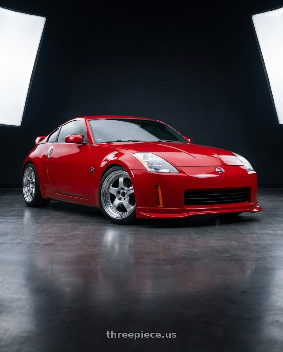 2003 Nissan 350z Touring with Work Meister S1 3P 5x114.3 18x8+35 A Disk Silver wheels