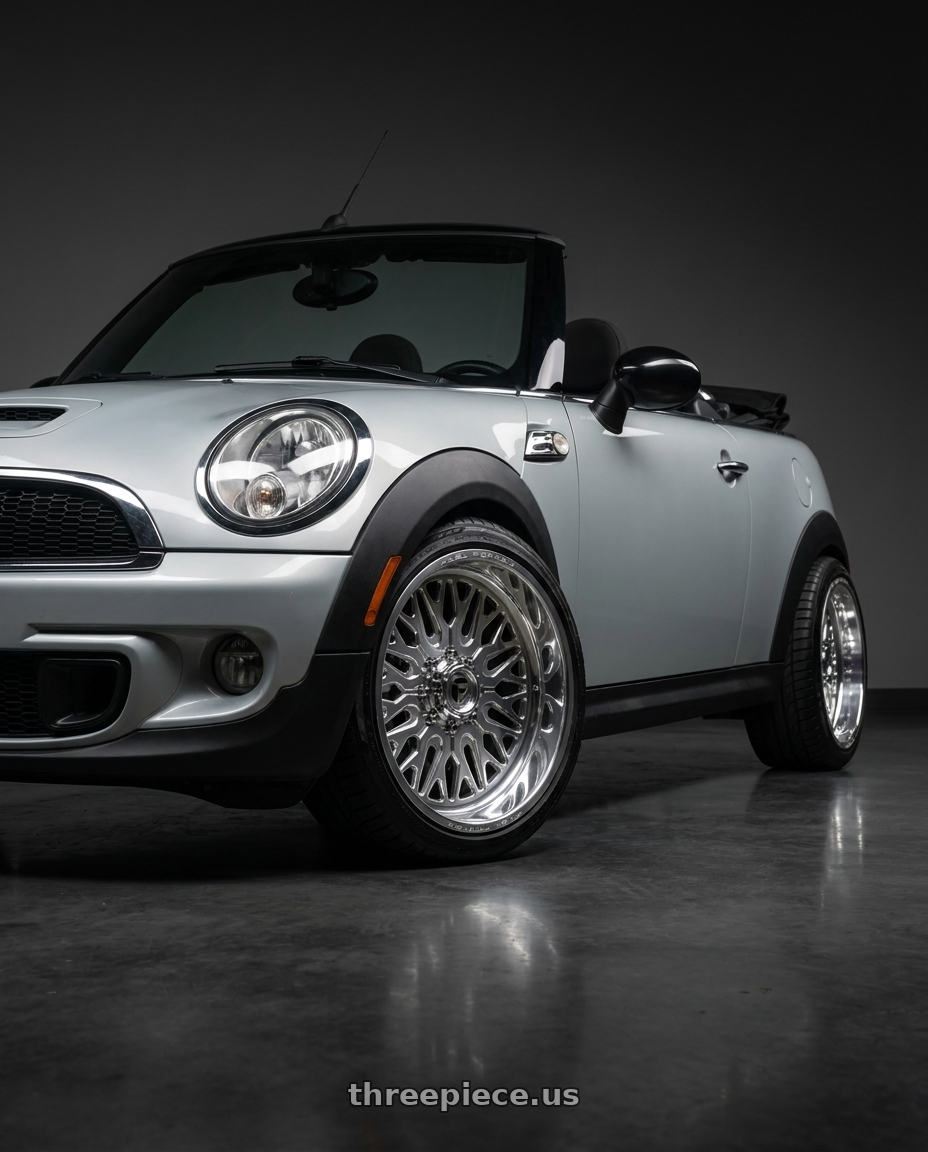 2014 r57  mini cooper convertible silver with Fuel Forged FF109 8x165.1 20x9 +0 POLISHED wheels
