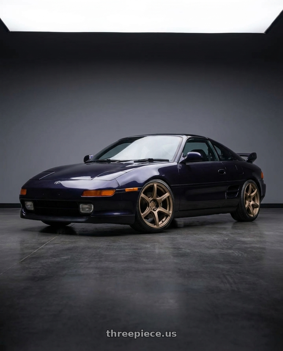 1998 toyota mr2 with Work Emotion T7r 5x100 18x9.5 +22 Matte Bronze wheels