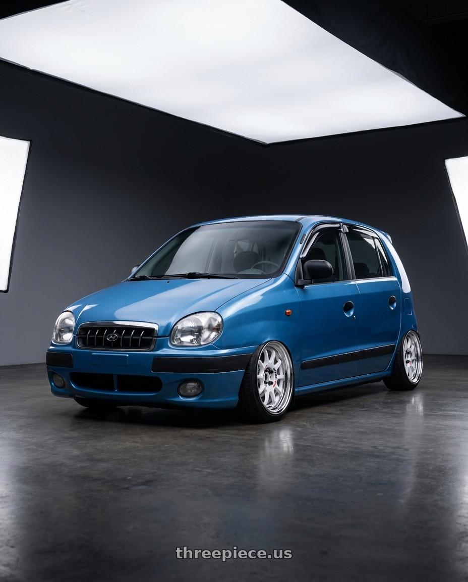 2000 hyundai atos with Work Emotion Rs11 2p wheels front three quarter view stanced stance