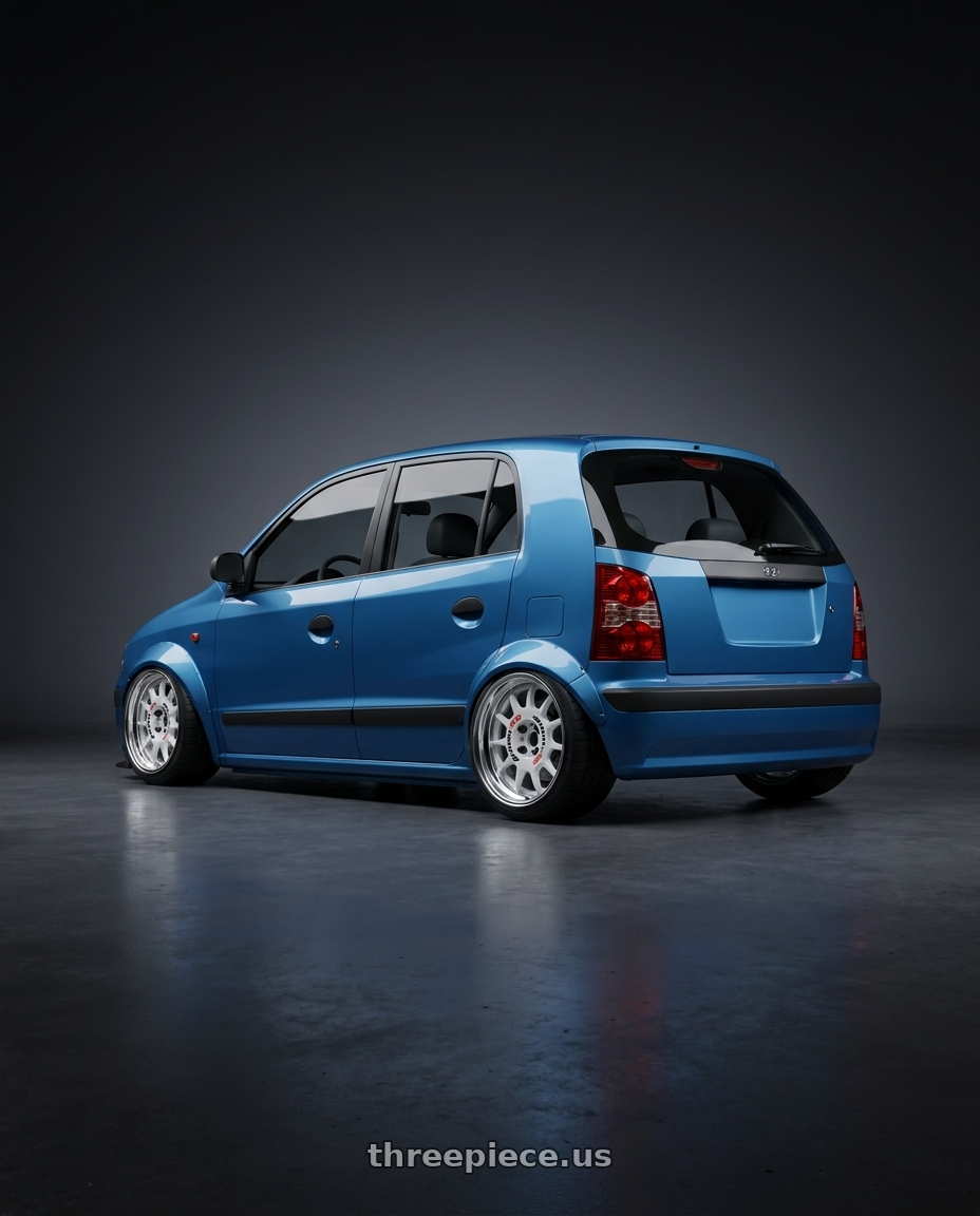2000 hyundai atos with Work Emotion Rs11 2p wheels rear three quarter view square tires