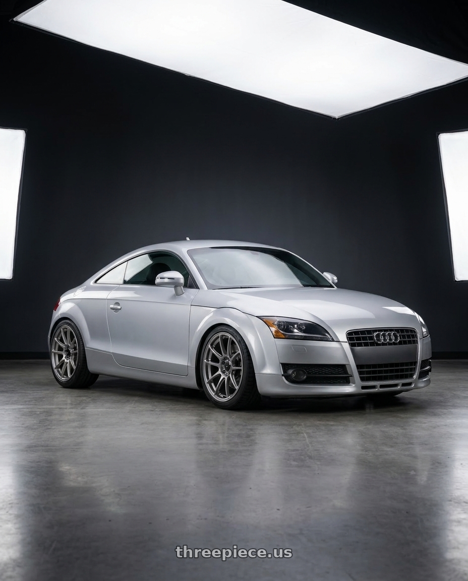 2008 Audi TT with Konig Heliogram 5X112 18x9.5+35 Titanium Metallic Knurled Bead Flow Formed wheels