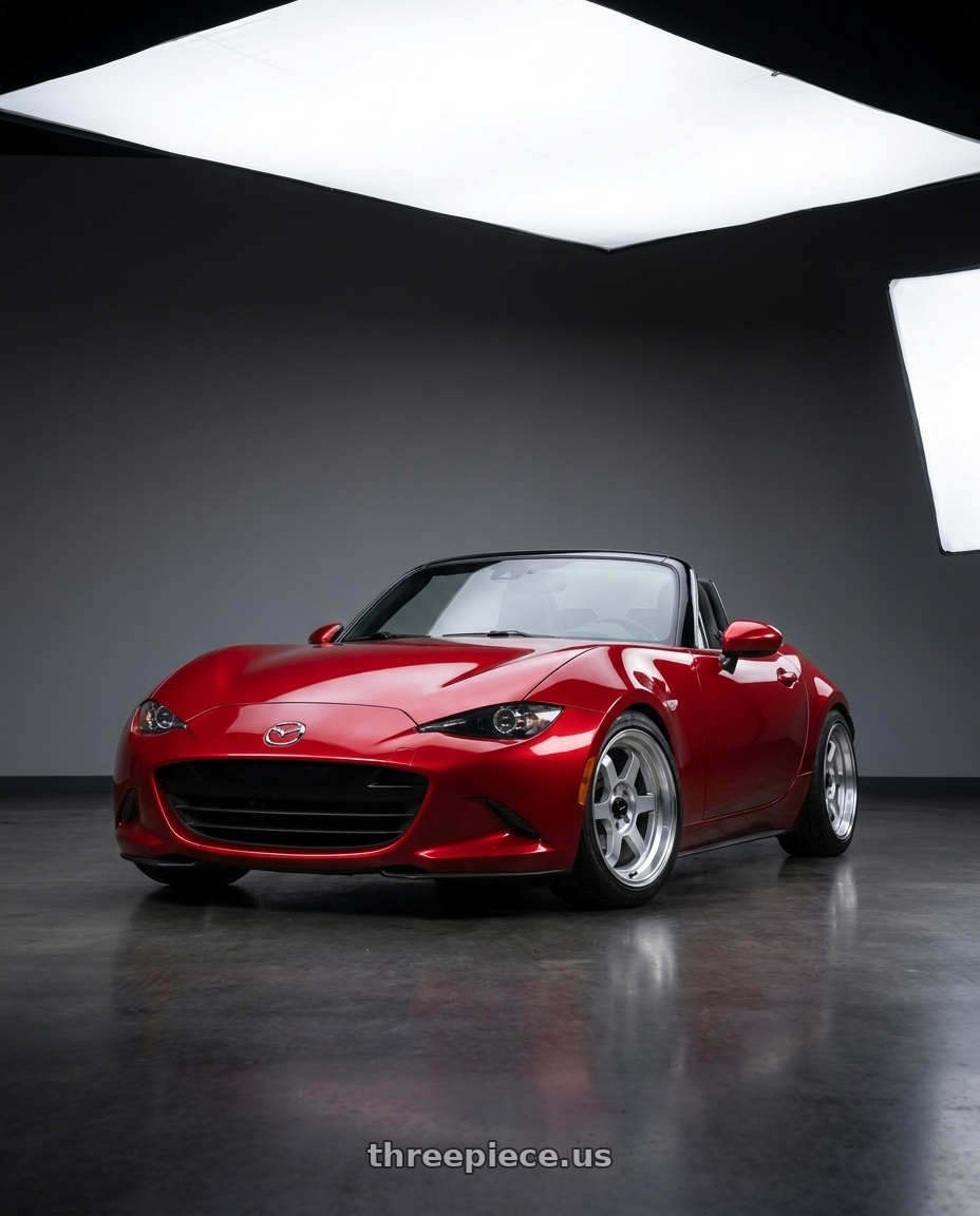 2016 Mazda Miata with Vors TR7 4x100/4x114.3 16x7  +35 Silver Machine Face Lip wheels