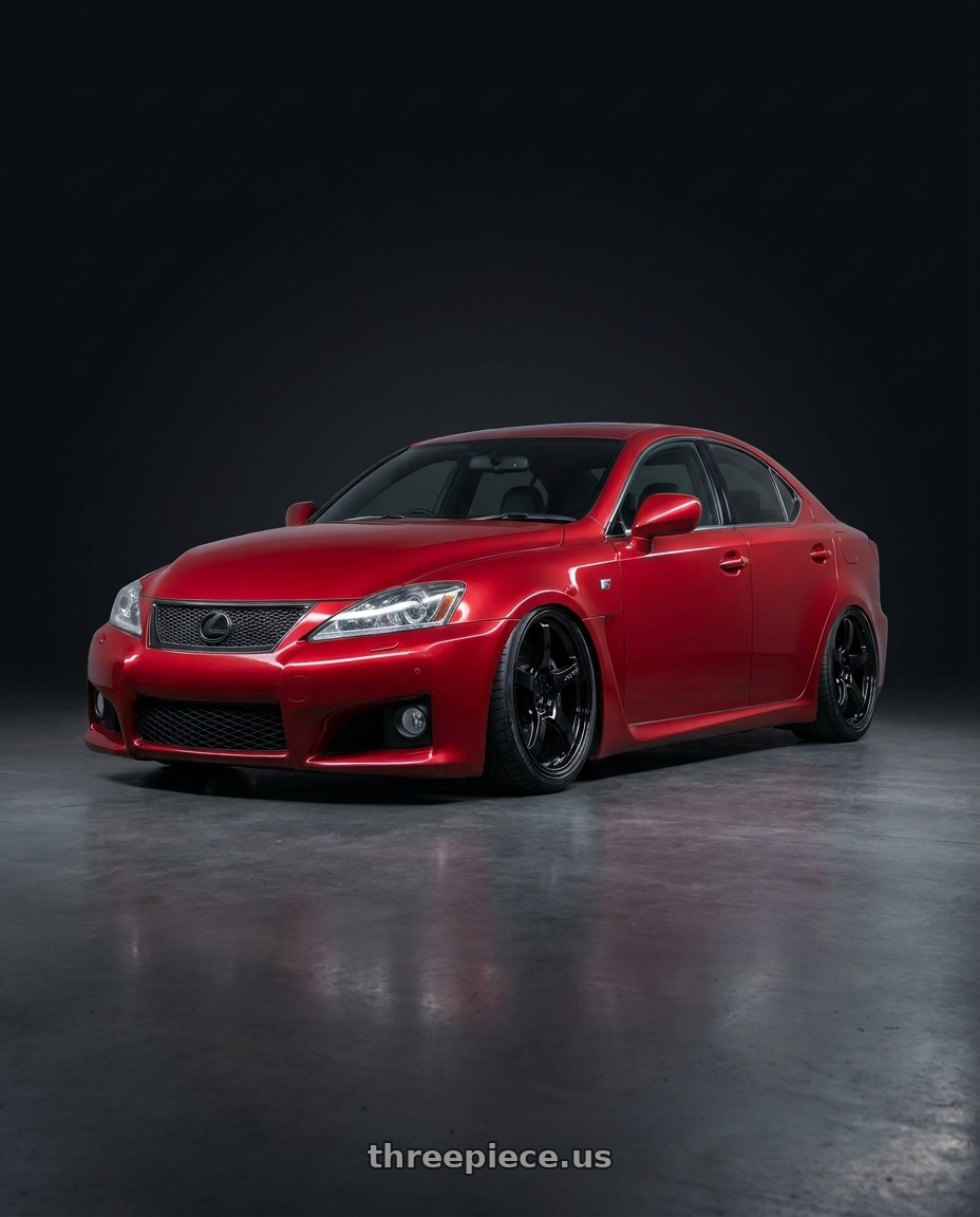 2012 Lexus IS-F with Gram Lights 57CR 5x114.3 19x10.5+35 Glossy Black wheels