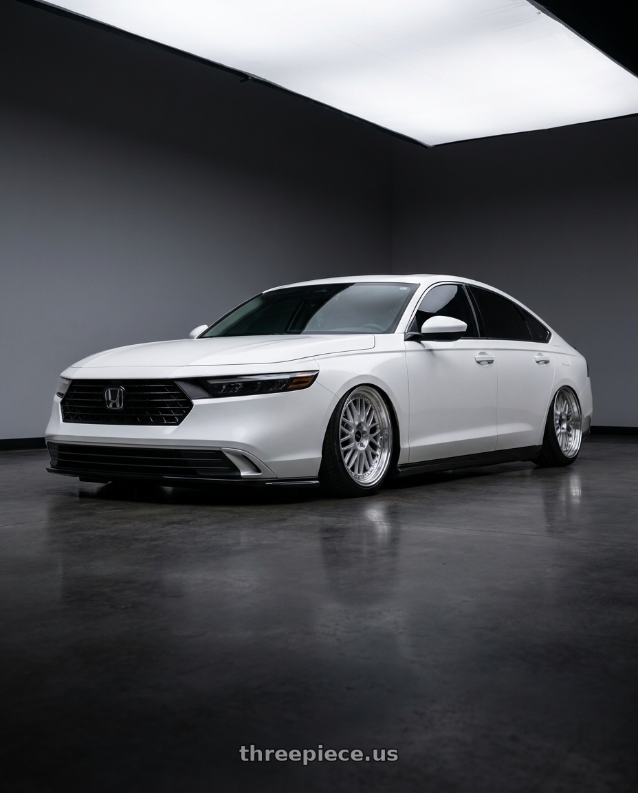 2026 Honda accord with Vors VR8 5x114.3 17x8  +35 Silver Machine Lip Chrome Rivet wheels