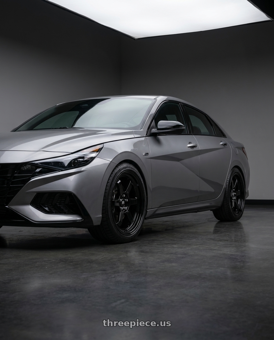 2023 Hyundai Elantra n line with MST Wheels Time Attack 5x114.3 17x9.0 +20 Glossy Black wheels