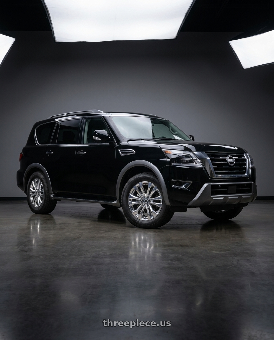 2023 nissan armada with OE Wheels CV43B 6x139.7 22x9+24 Chrome wheels