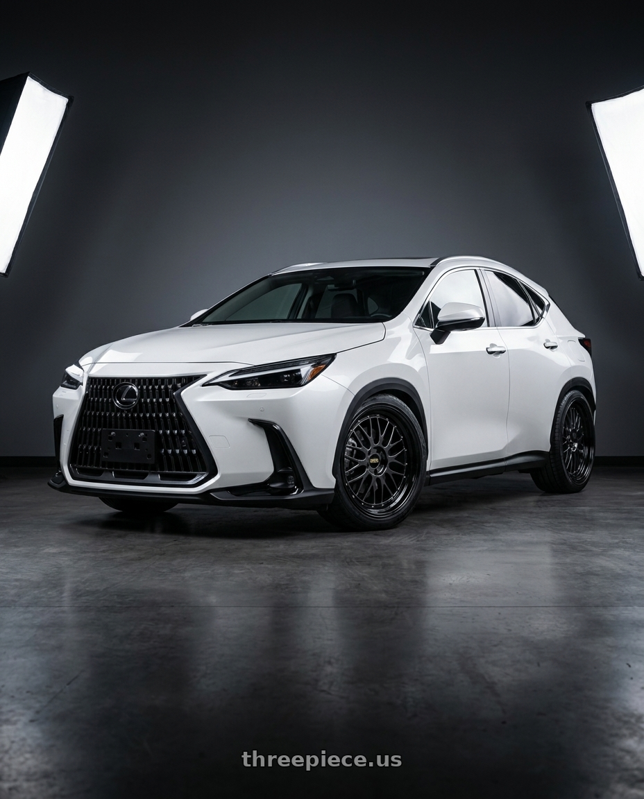 2023 lexus NX200 white with BBS LM 5x112 20x8.5+38 Diamond Black wheels