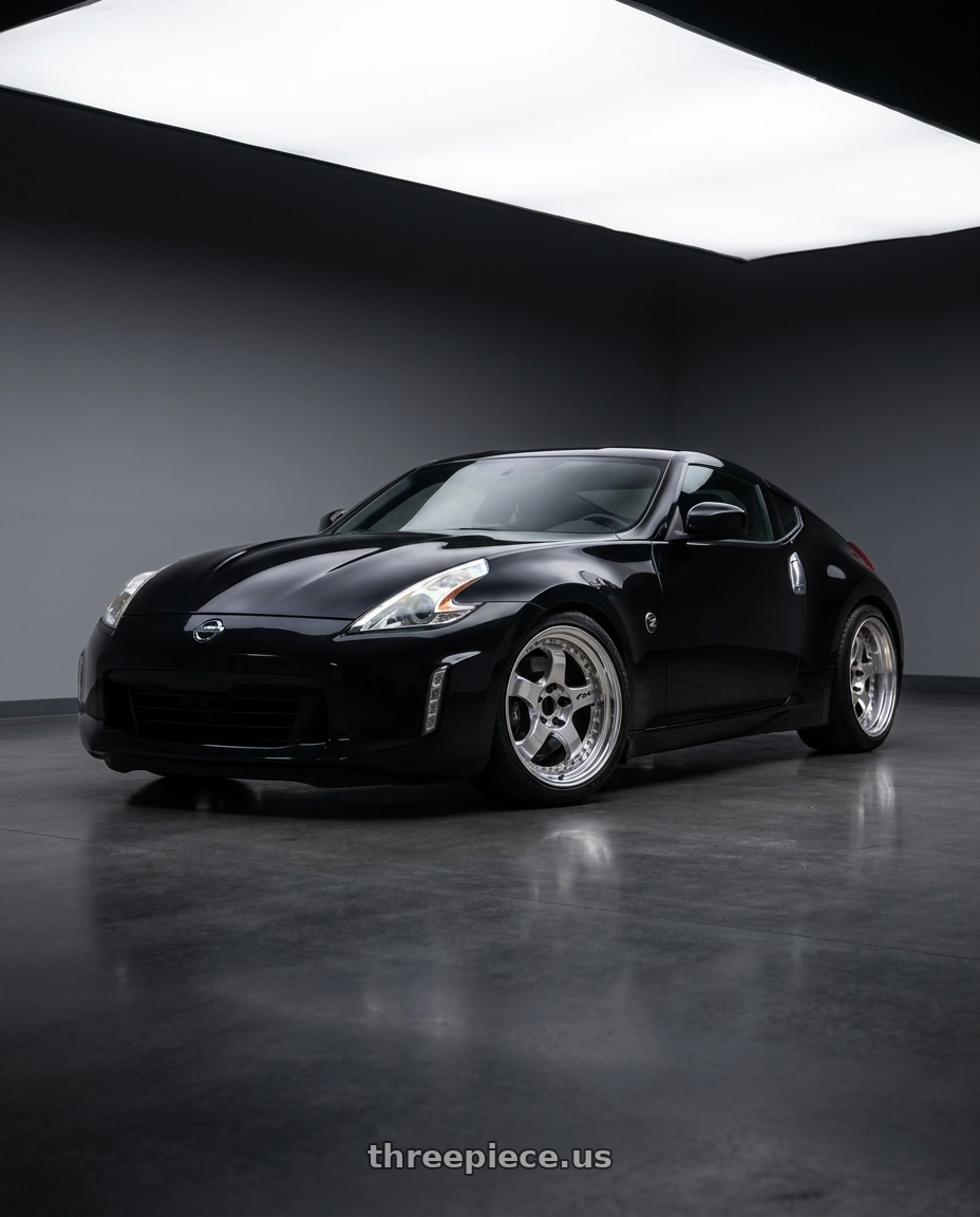 2015 Nissan 370z with Work Meister S1 3P 5x114.3 19x9.5+24 R Disk Bright Buff Finish wheels