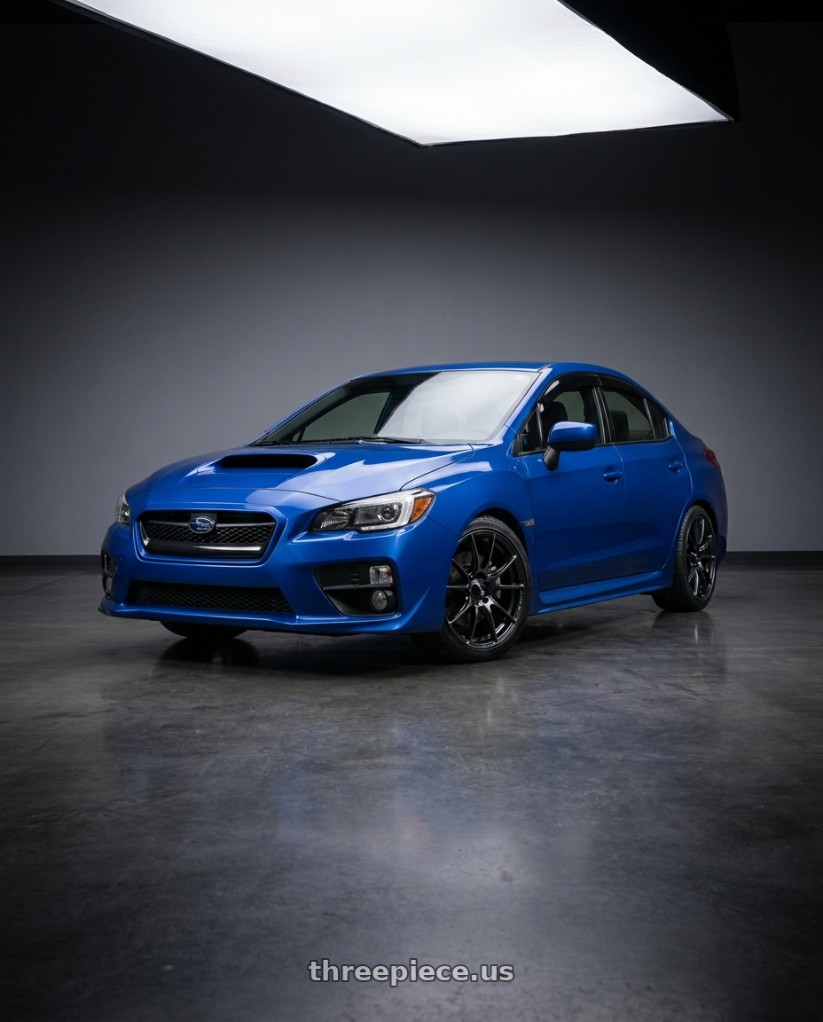 2015 subaru wrx with WedsSport SA-25R 5x114.3 18x9.5+38 Weds Black Clear wheels