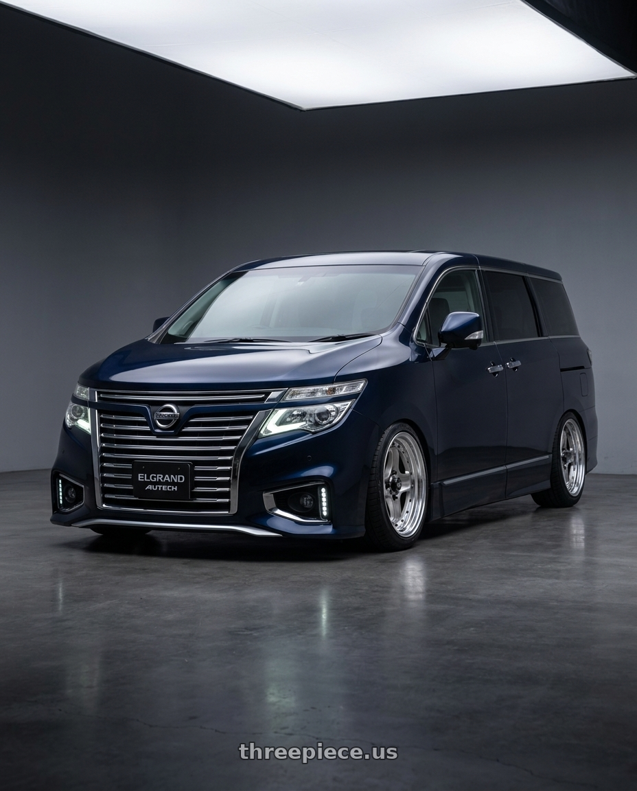 2026 nissan elgrand with Work Equip 40 4x100 15x8.5 +1 o disk Brut Silver wheels