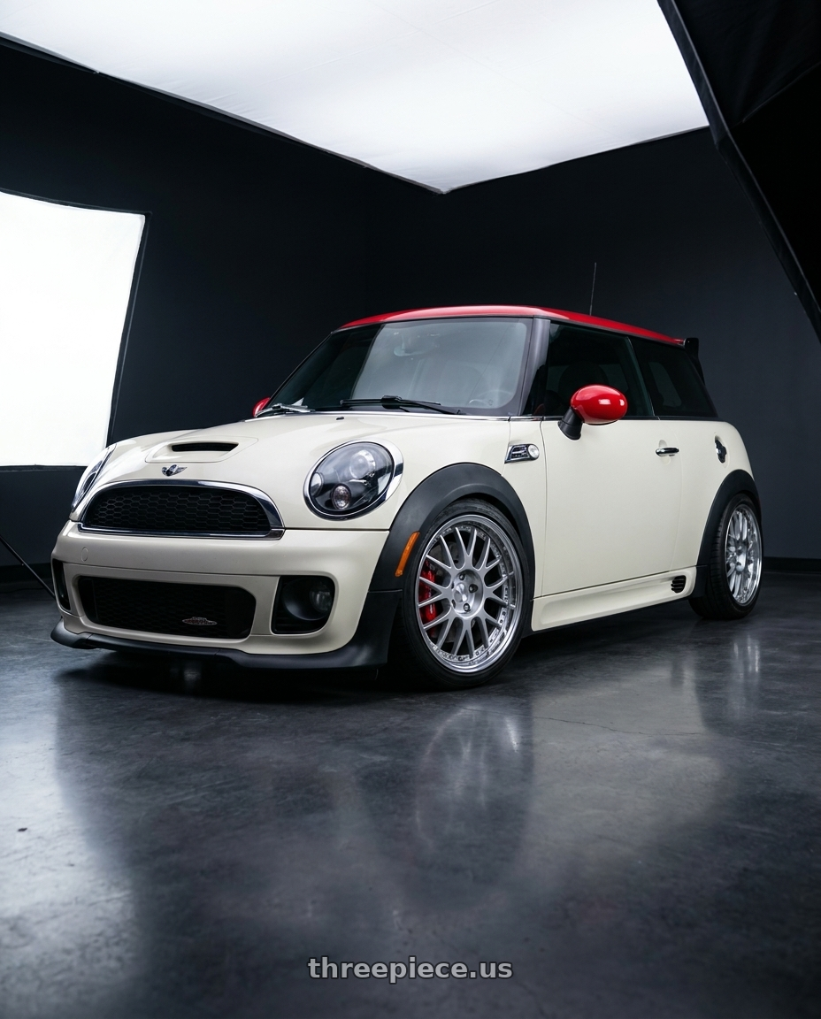 2013 mini cooper JCW with SSR Professor MS1R 4x100 17x7.5+43 NR Disk Silver wheels