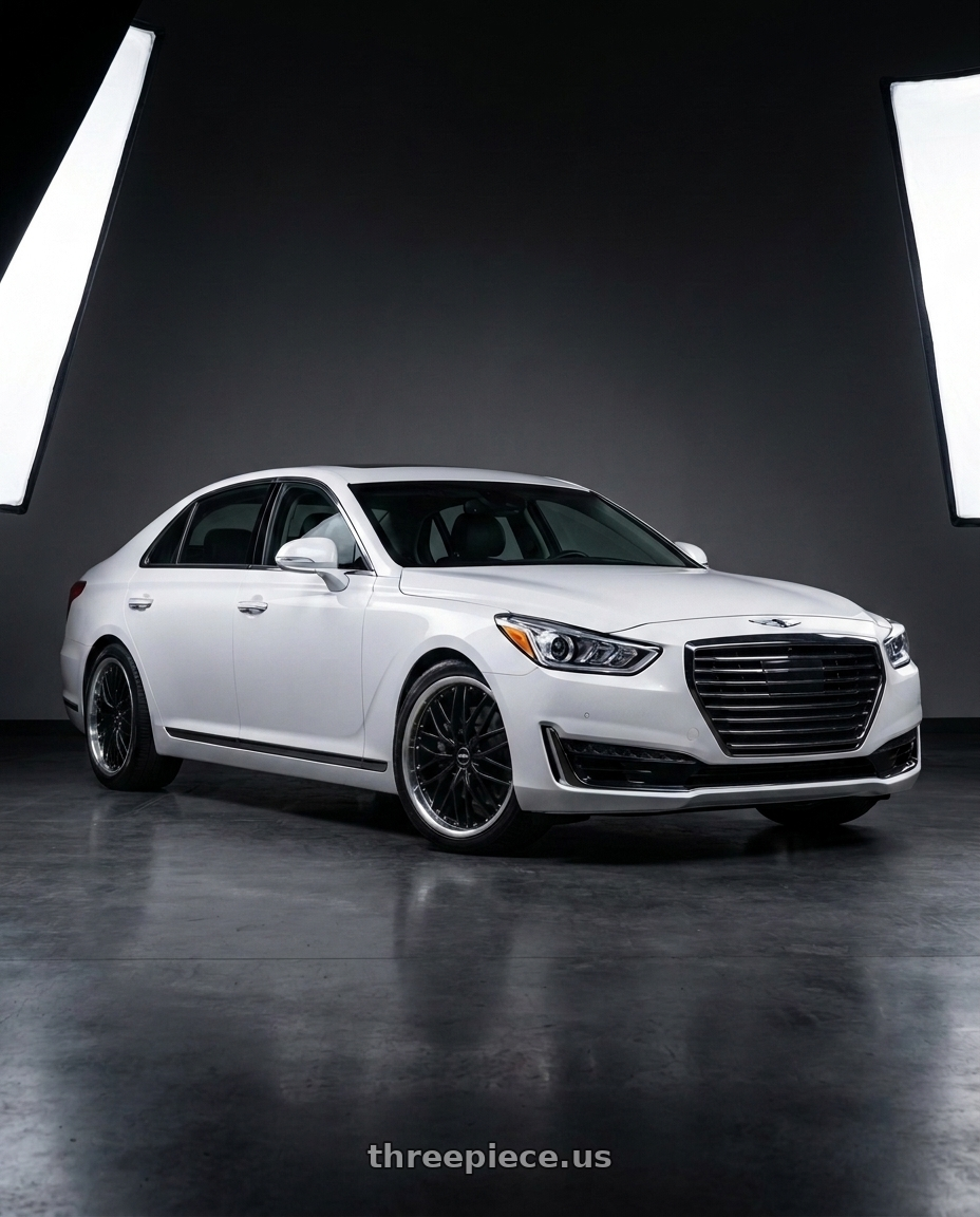 2018 genesis g90 ultimate with MRR GT1 5x114.3 20x10  +40 Black Machine Lip wheels