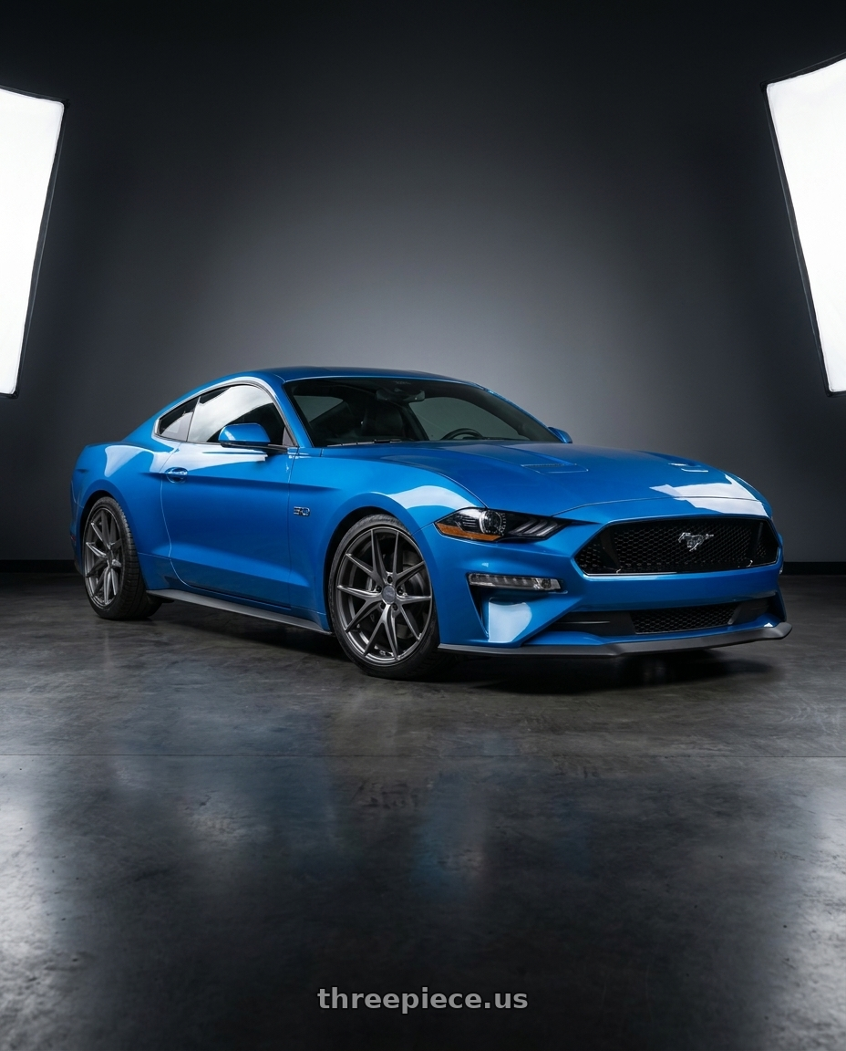 2022 Ford Mustang GT with Niche 1PC M116 MISANO 5X114.3 19X8.5 +45 MATTE GUN METAL wheels