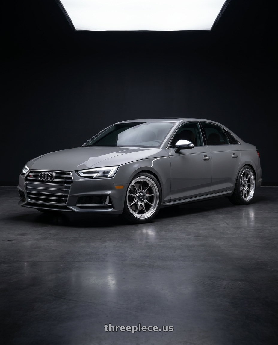 2023 Audi S4 B9 with Konig Countergram 5x112 19x11+40 Hyper Chrome / Machined Lip wheels