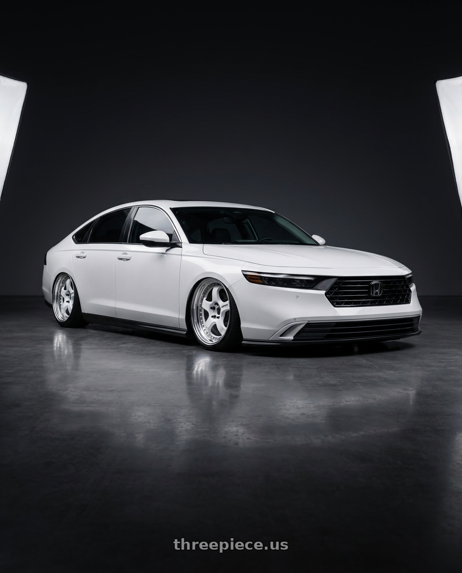 2026 Honda accord with Work Meister S1 3P 5x114.3 18x8.5+41 A Disk White wheels
