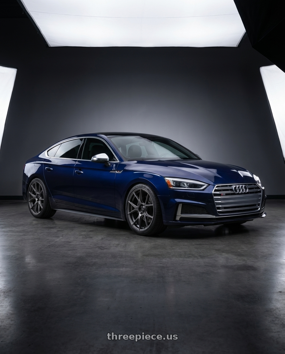 2014 Audi S5 B8 with Konig Ampliform 5x112 19x8.5+32 Dark Metallic Graphite wheels