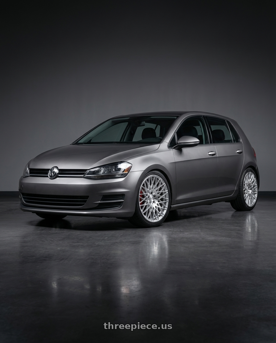 2019 Volkswagen GTI MK7 with Avant Garde Wheels M540 5X112 18x9 +48 Silver Machined wheels