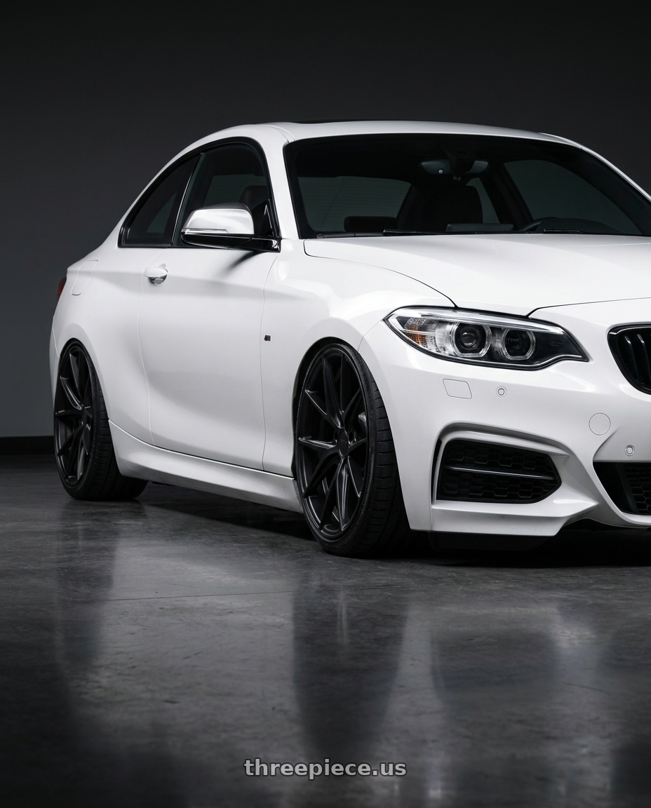 2018 BMW 2 Series F22 with Niche 1PC M117 MISANO 5X120 19X8.5 +35 MATTE BLACK wheels