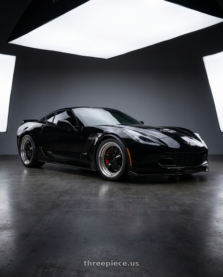 2017 Chevrolet Corvette Z06 with Work Meister S1 3P 5x120.65 19x10+31 R Disk Black wheels