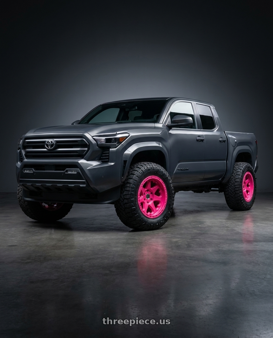 toyota tacoma 4th gen 2024 sr rwd with HERITAGE WHEEL KOKORO-OR 5x127 20x9 +18 PINK wheels