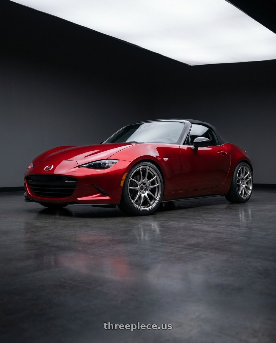 2024 mazda mx5  with Work Emotion Cr Kiwami 4x100 17x7 +38 Gt Silver wheels