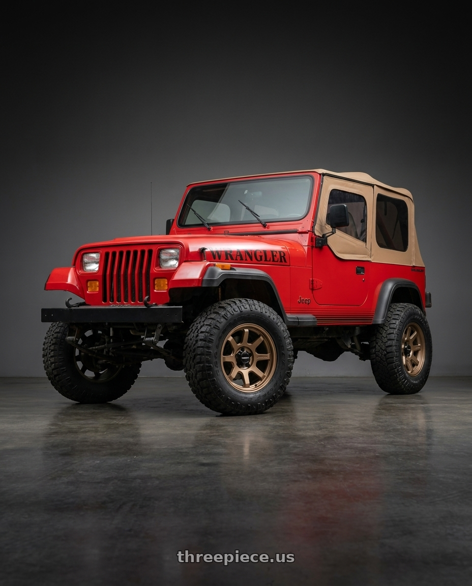 1989 Jeep Wrangler with Vision Off-Road 351 Flow 5x114.3 16x8+0 Bronze wheels