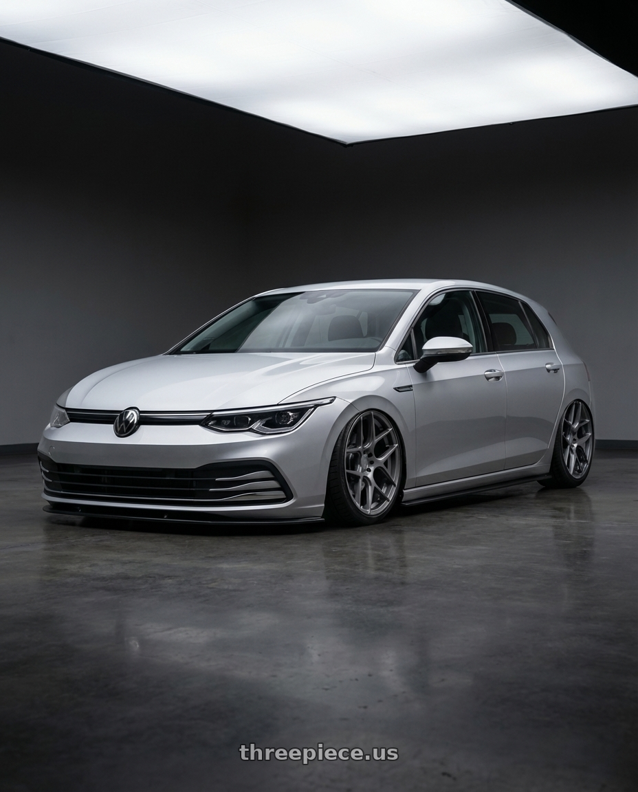 2024 Volkswagen Golf R MK8 with Aodhan AFF2 5x112 19x9.5+35 Matte Gray wheels