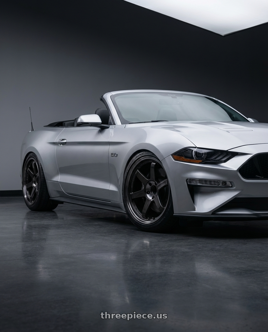 2018 ford mustang with Volk Racing TE37SL 5x114.3 19x10.5+12 Pressed Double Black wheels