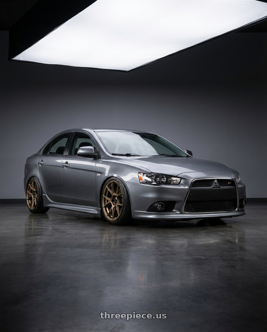 2014 Mitsubishi Lancer Ralliart with Konig Ampliform 5x114.3 18x8.5+35 Gloss Bronze wheels