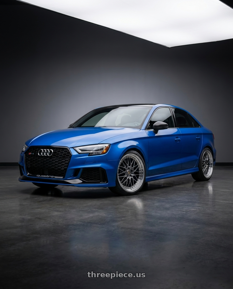 2018 Audi rs 3 with Work Vs-Xv 5x112 19x9+41 L Disk Brilliant Silver Black wheels