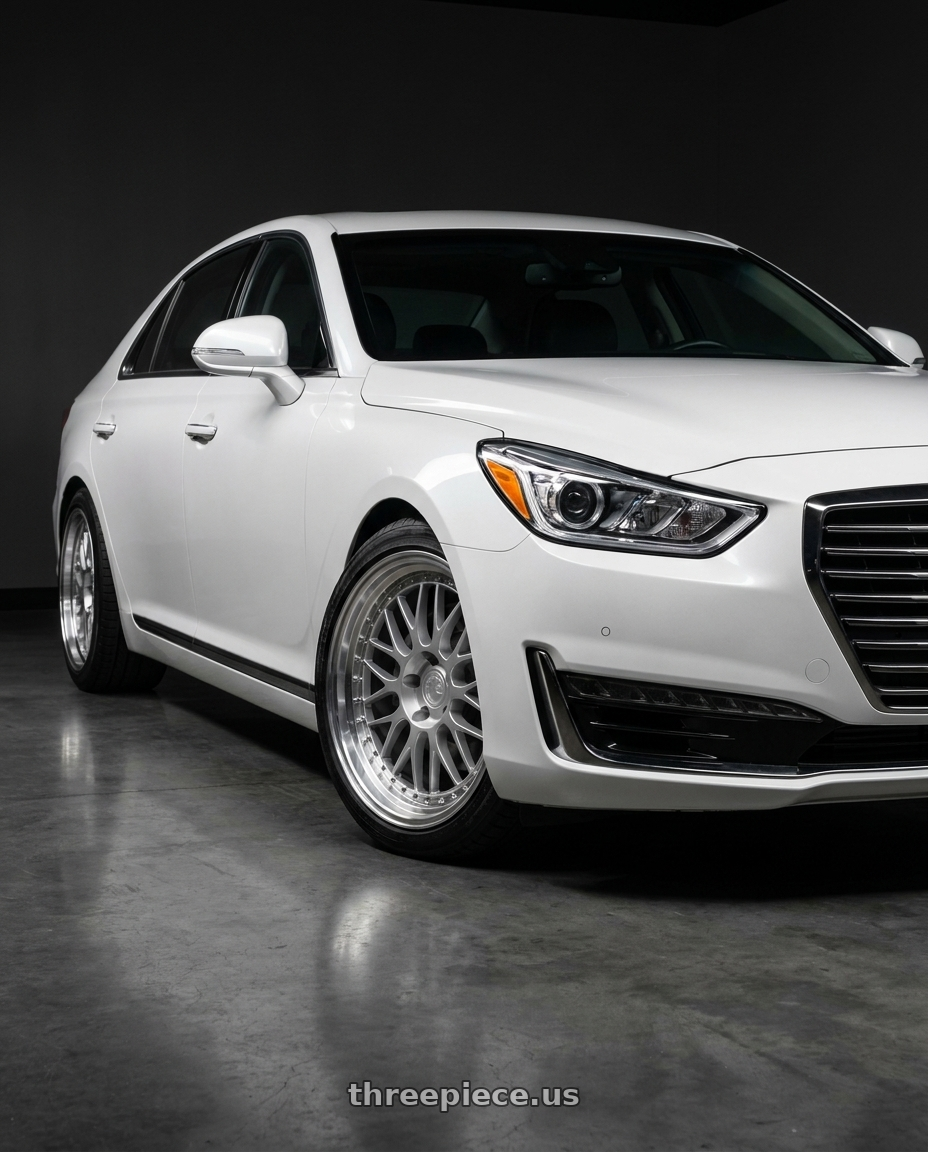 2018 genesis g90 ultimate with Aodhan AH02 5x114.3 19x11+15 Silver w/ Machined Lip wheels