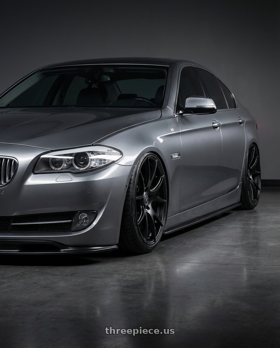 2016 BMW 5 Series F10 with Forgestar CF5V 5x120 20x9 +38 Satin Black wheels