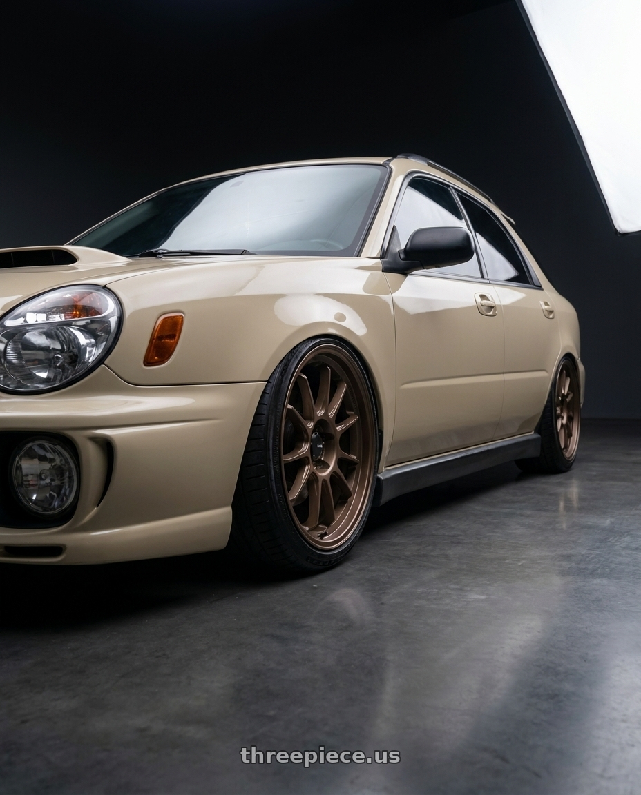2002 Subaru wrx wagon with Konig Hypergram 5x100 17x8+40 Race Bronze wheels