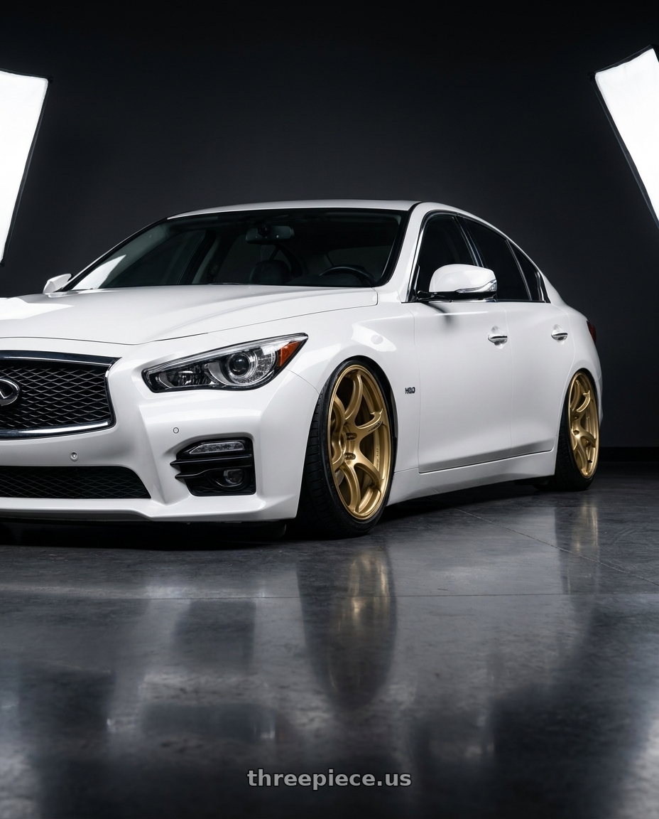 2020 Infiniti Q50 with Advan RGIII 5x114.3 19x10.5+15 Gold wheels