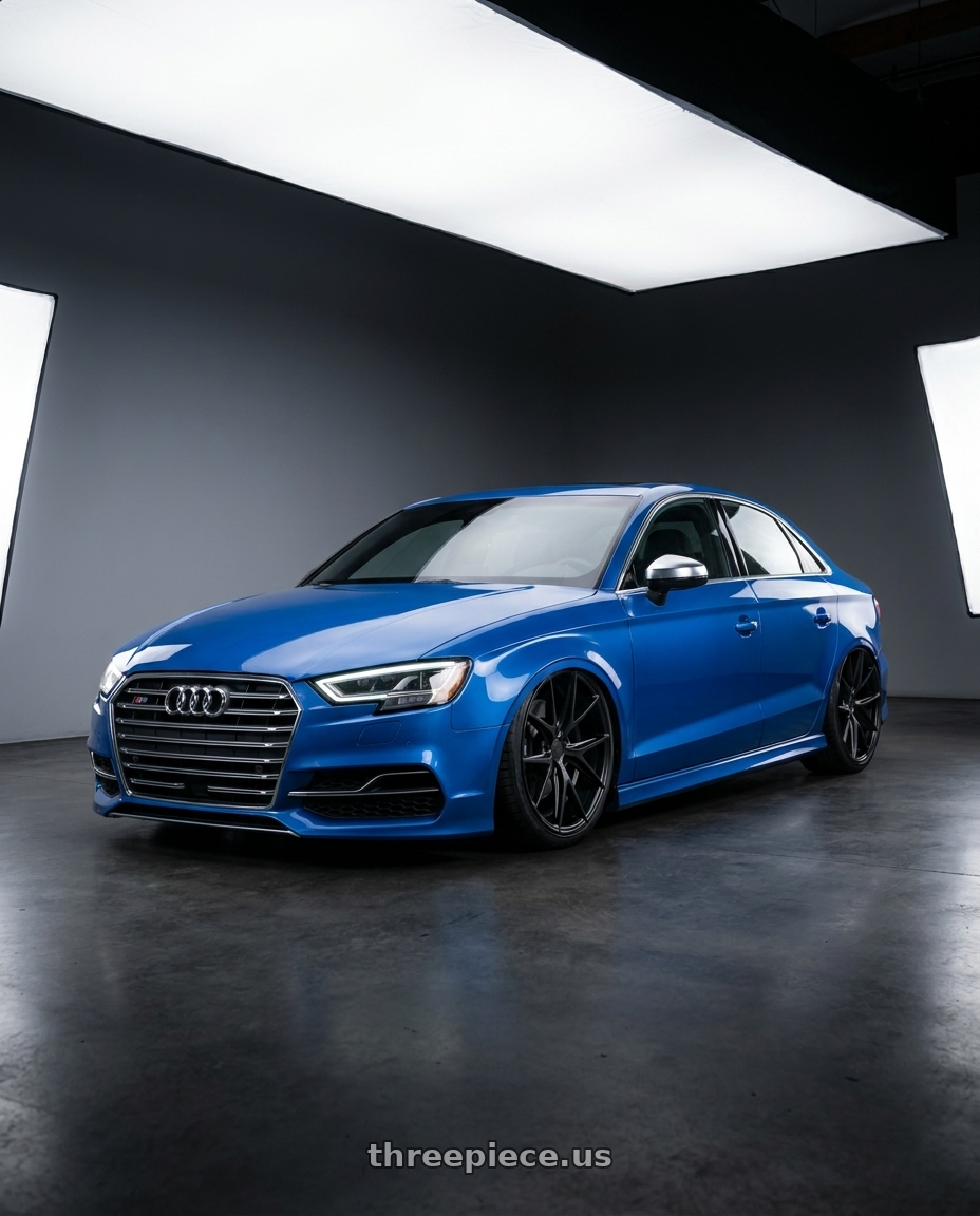 2019 Audi S3 8V with Niche 1PC M117 MISANO 5X112 18X9.5 +35 MATTE BLACK wheels