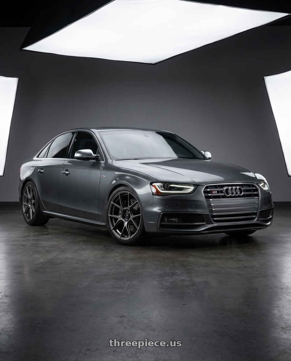 2015 Audi S4 B8.5 with Konig Ampliform 5x112 19x8.5+32 Dark Metallic Graphite wheels