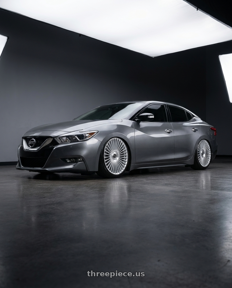 2016 nissan maxima with DOLCE LUXURY TRENTO 5x112/5x114.3 22x9 +35 Glossy Silver Brush Face wheels