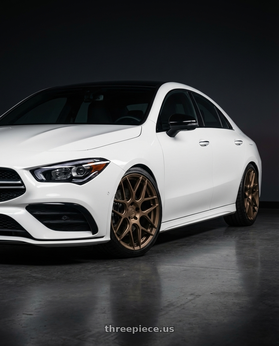 2023 Mercedes-Benz CLA C118 with Aodhan AFF2 5x112 19x8.5+35 Matte Bronze wheels