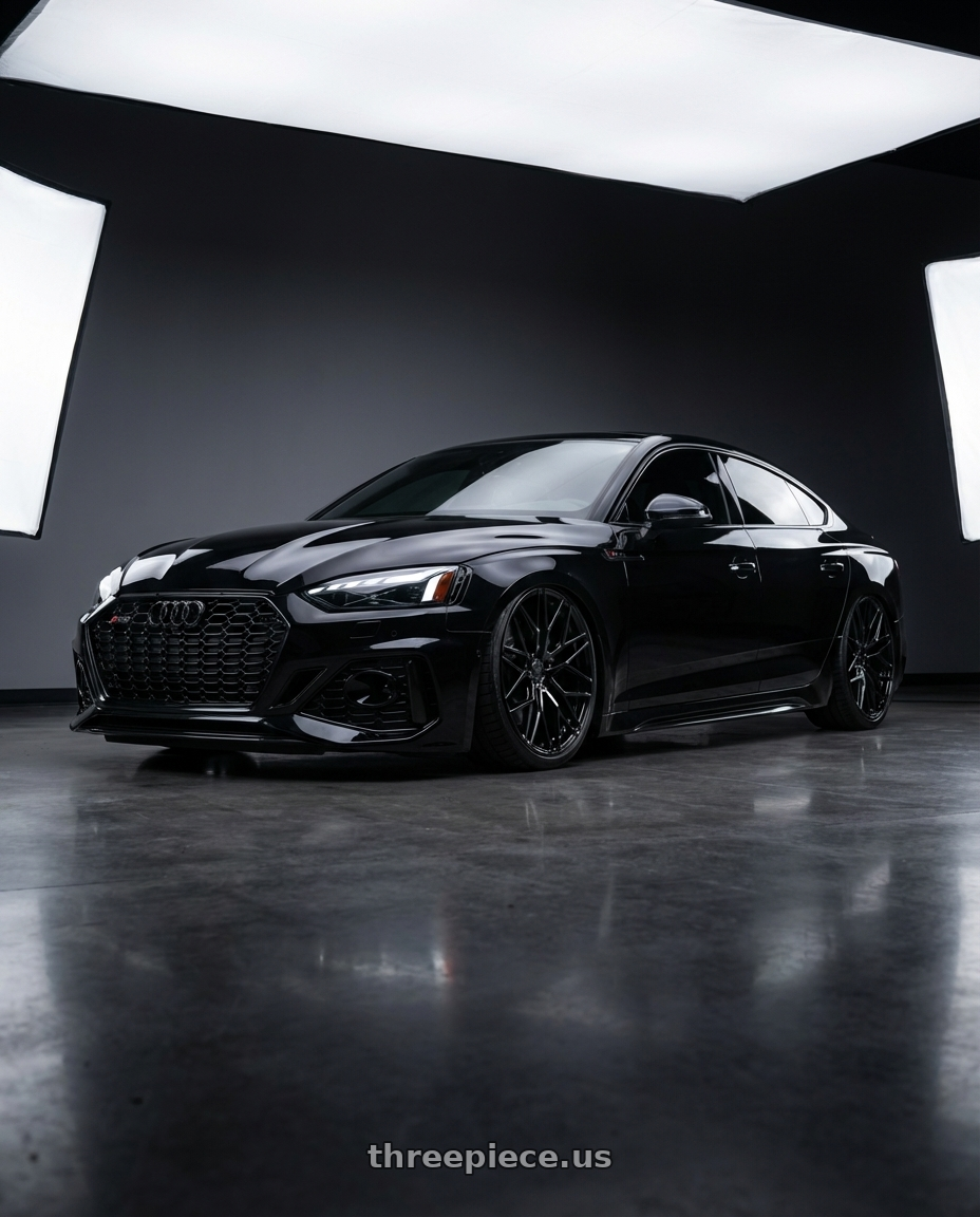 2022 Audi RS5 with Avant Garde Wheels M520R 5X112 20x10 +25 Gloss Black wheels