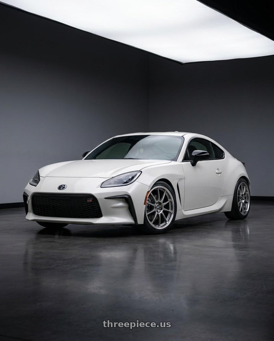 2024 Toyota gr86 with Enkei J10 5x100/114 18x7.5+38 Silver w/ Machined Lip wheels