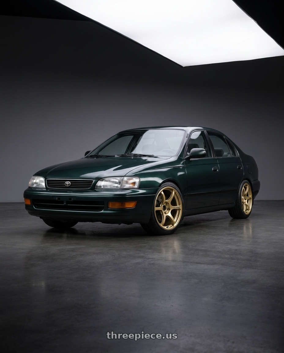1993 Toyota Corona with Advan RGIII 4x100 18x7.0+42 Gold wheels