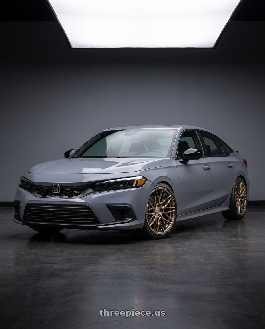 2026 honda civic si with F1R F103 5X114.3 18x9.5 +38 Brushed Bronze wheels